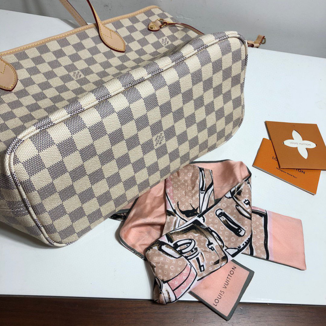 LV Classic Shopping Bags N41361, N41360 NEVERFULL Medium Handbags