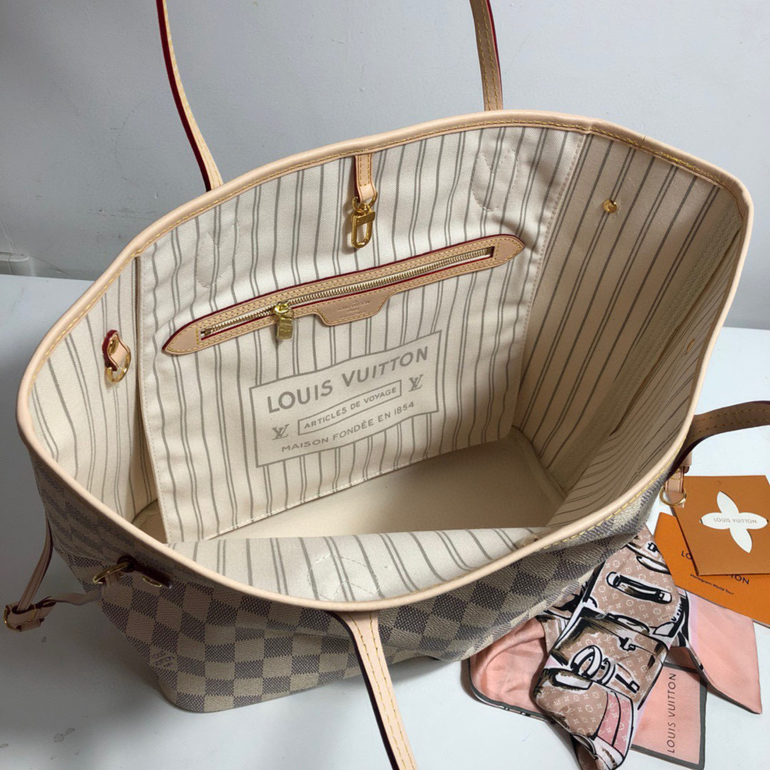 LV Classic Shopping Bags N41361, N41360 NEVERFULL Medium Handbags