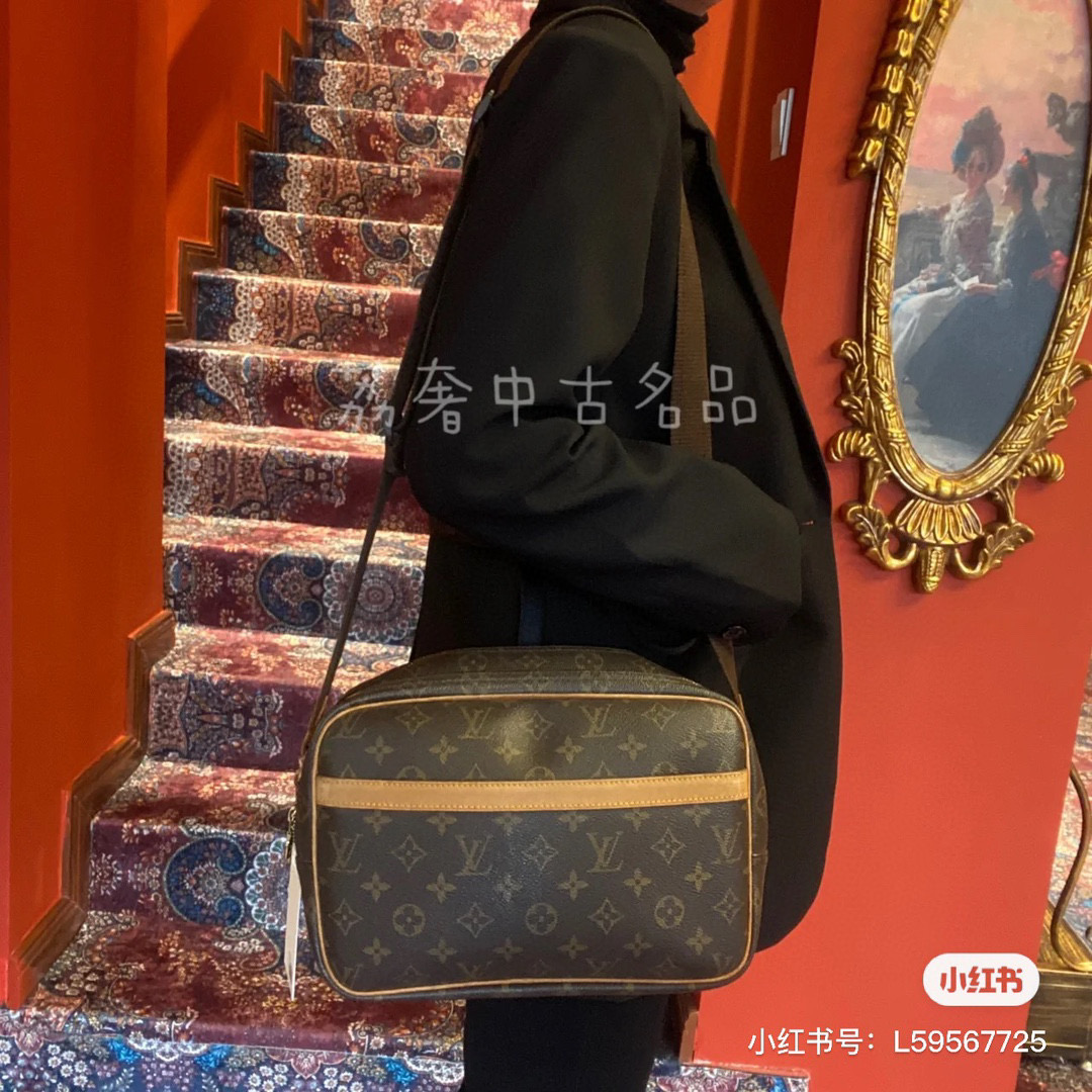LV new tax-free model ✨ M45254 Old Flower Journalist Bag, Vintage Bag, Camera Bag Series