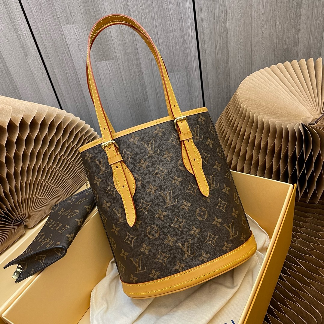 LV original single enhanced version 💪 M42238 Vintage Mother Child Bucket Bag