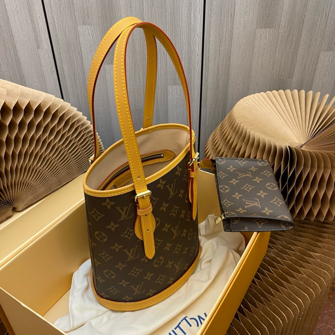 LV original single enhanced version 💪 M42238 Vintage Mother Child Bucket Bag