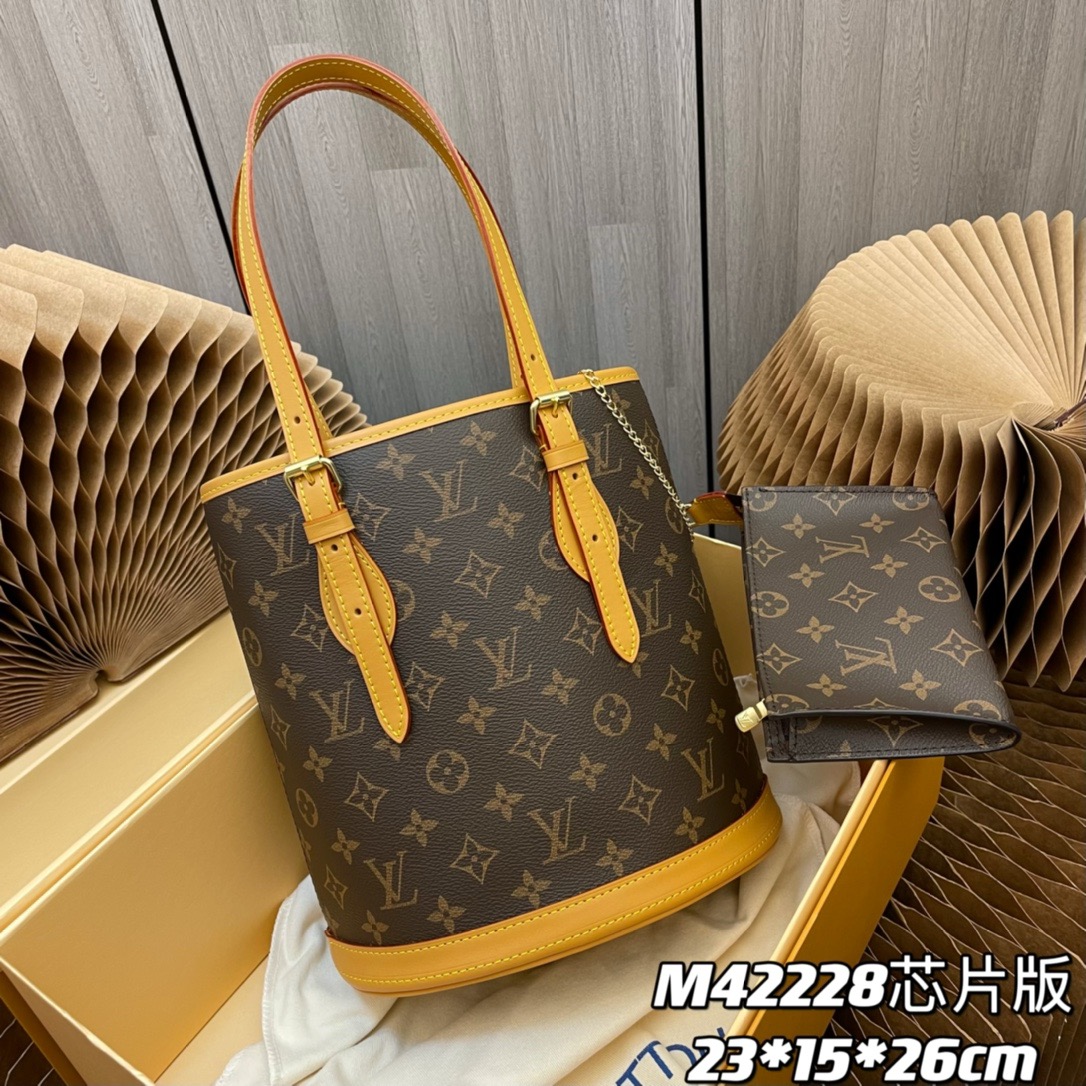 LV original single enhanced version 💪 M42238 Vintage Mother Child Bucket Bag