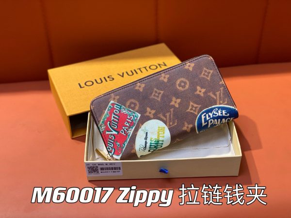 LV Top Original Order ✨ M60017 Old Flower Badge Single Zipper Wallet Series