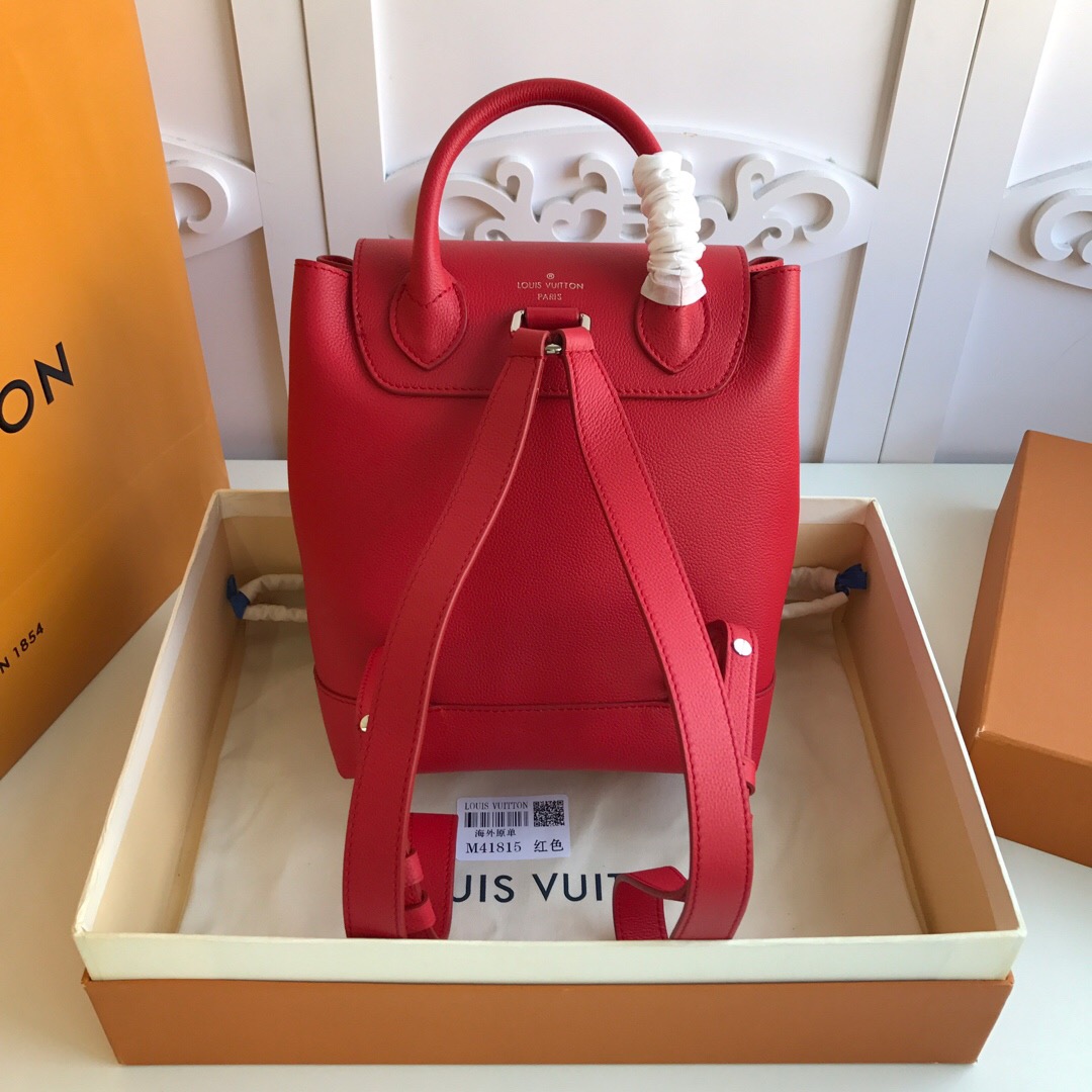 LV original M52734 LOCKME backpack in bright red