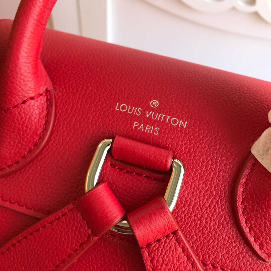 LV original M52734 LOCKME backpack in bright red