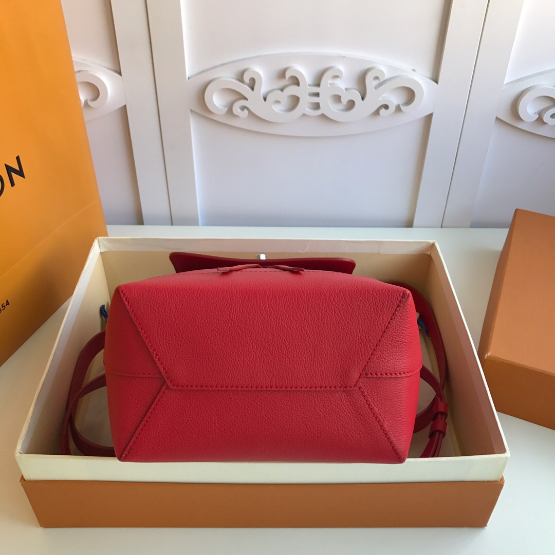 LV original M52734 LOCKME backpack in bright red