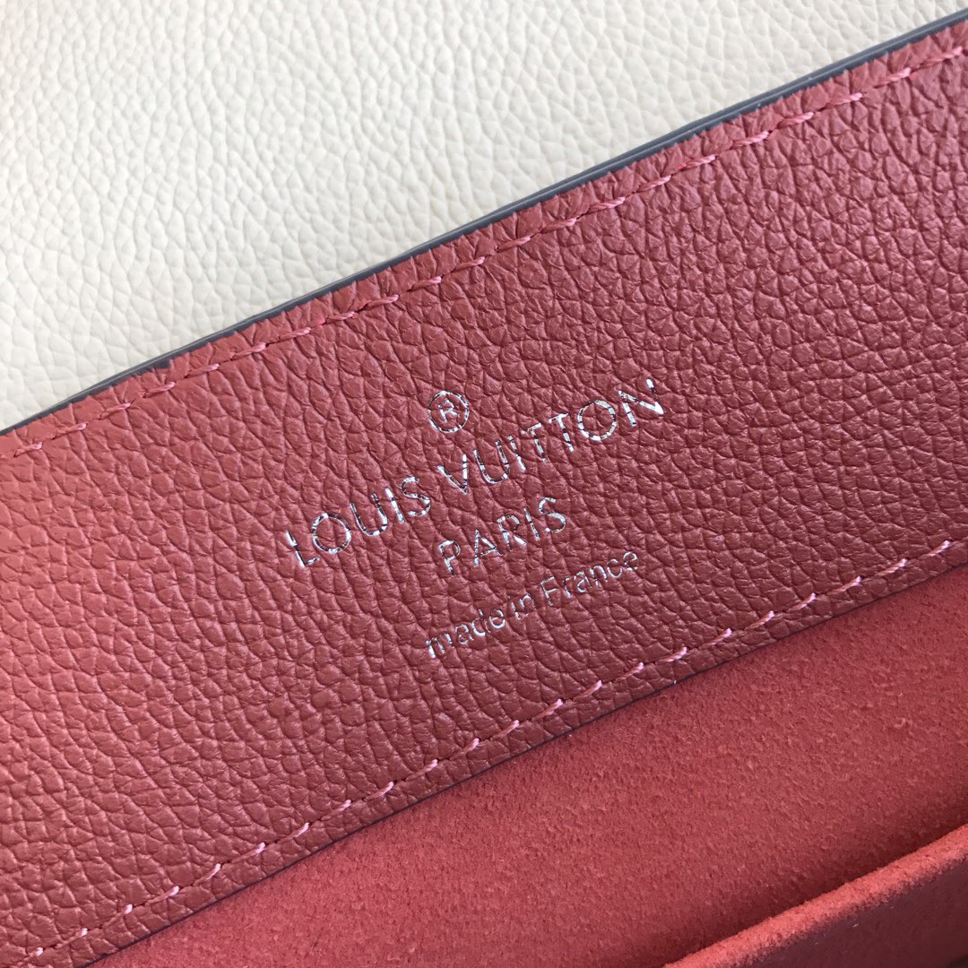 LV original M52734 LOCKME backpack rose pink with white stitching
