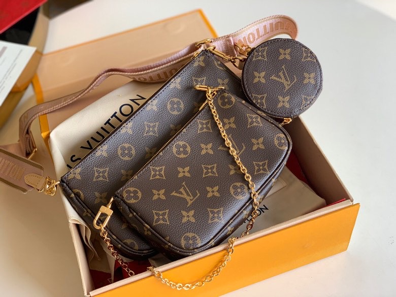 LV original three piece handbag M44840 pink